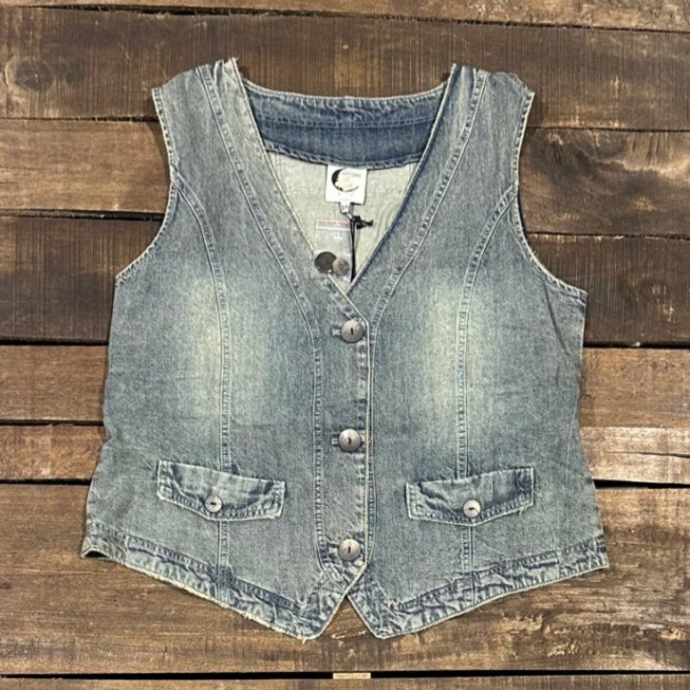 Jaded Gypsy L/XL Alluring Dreams Denim Chambray Vest